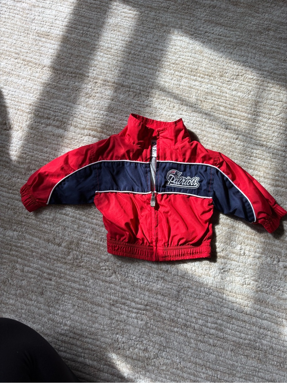 NFL Red and Navy Kids Rain Jacket with Patriots Logo